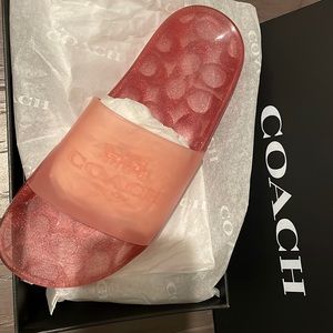 NIB womens coach ulyssa rubber slide candy pale pink 6